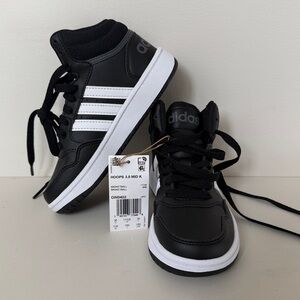 Adidas Kids Hoops 3.0 Mid Sneakers - Black & White
